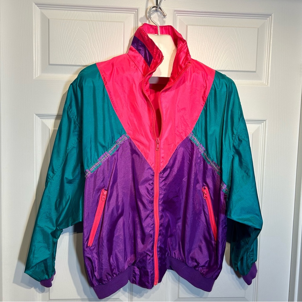 Vintage River Edge Colorblock Windbreaker Jacket Size M